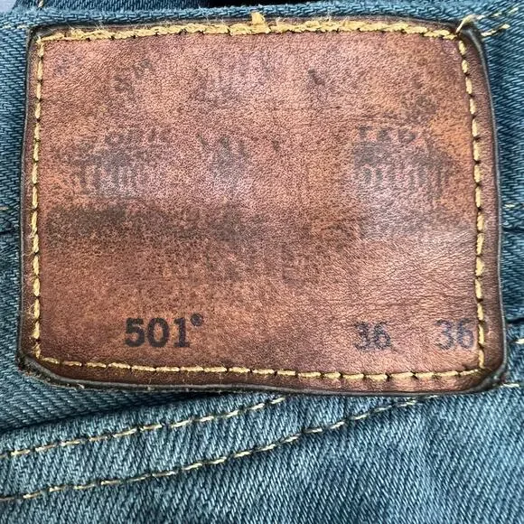 NWT Levi's 501 Big E Men's 36x36 Forest Green Button Fly Straight Minimalist